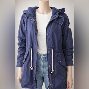 Burton Navy Hooded Fleece Lined Parka Coat Women’s Medium